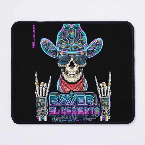 Item preview, Desert Raver Skull - Cyber Cowboy Neon Edition designed and sold by RaveCultureLab.
