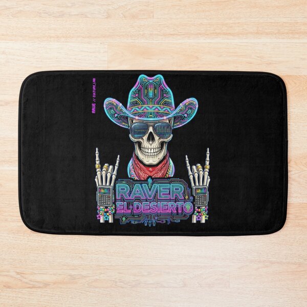 Artikelvorschau, Desert Raver Skull – Cyber Cowboy Neon Edition entworfen und verkauft von RaveCultureLab.
