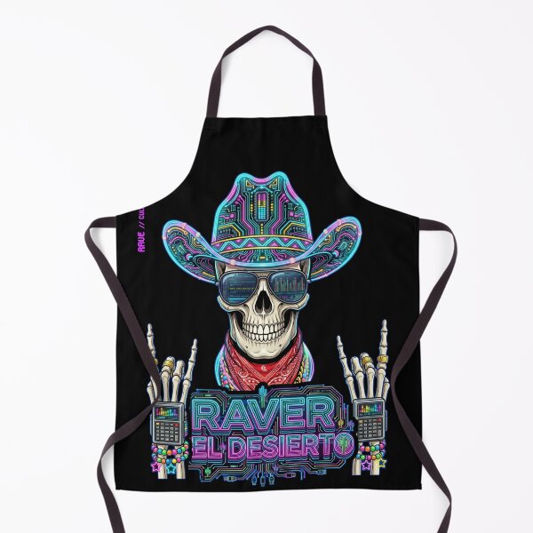 Artikelvorschau, Desert Raver Skull – Cyber Cowboy Neon Edition entworfen und verkauft von RaveCultureLab.