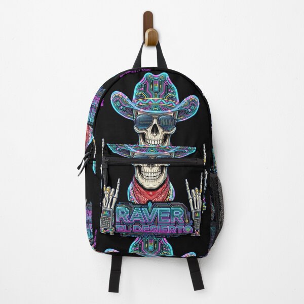 Artikelvorschau, Desert Raver Skull – Cyber Cowboy Neon Edition entworfen und verkauft von RaveCultureLab.