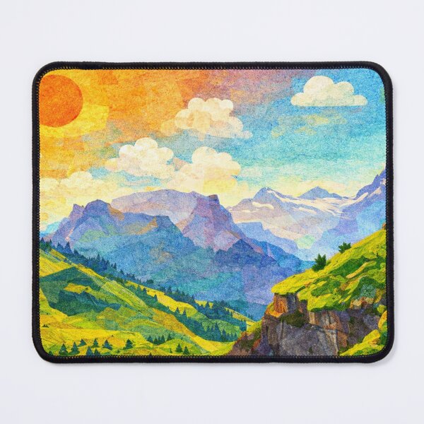 Item preview, Green Cliff framed by Blue Mountain Panorama, Mixed Media Digital Collage designed and sold by SWSandraWechner.
