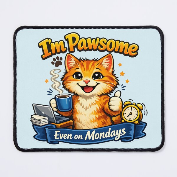 Item preview, I’m Pawsome Even on Mondays Awesome Cat designed and sold by ironydesigns.