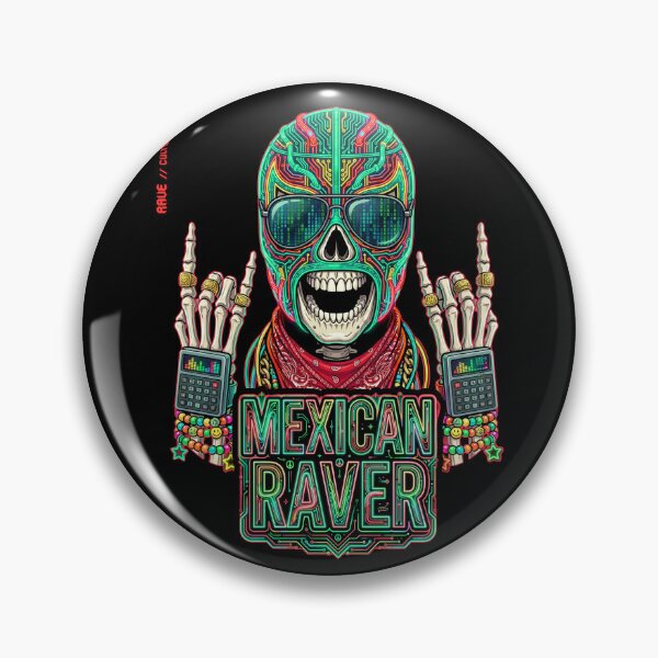 Item preview, Cyberpunk Luchador Skull - Neon Mask Edition designed and sold by RaveCultureLab.