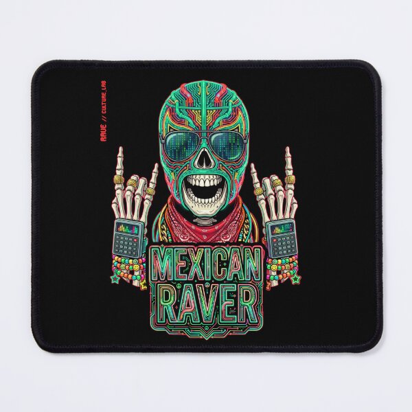 Item preview, Cyberpunk Luchador Skull - Neon Mask Edition designed and sold by RaveCultureLab.