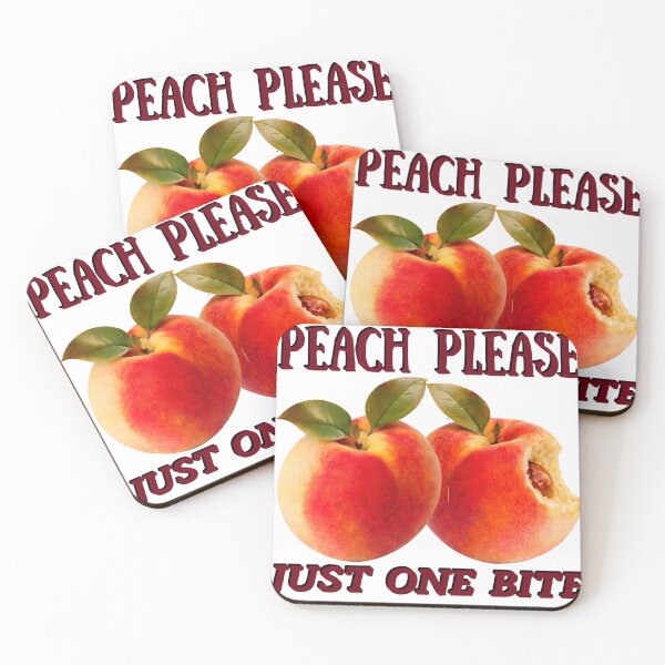 Item preview, Peach Please Just One Bite Funny Peach Pun Cute Food Humor Design designed and sold by bloomandbeads.eu.