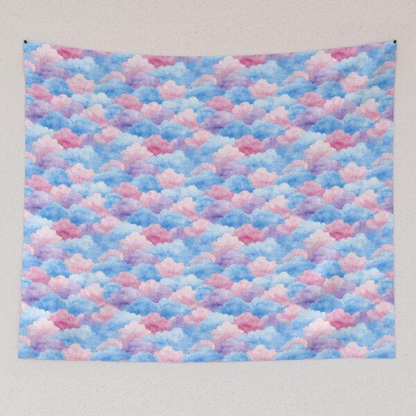 Item preview, Pastel Watercolor Clouds Aesthetic Pattern designed and sold by NicolasGlowArt.