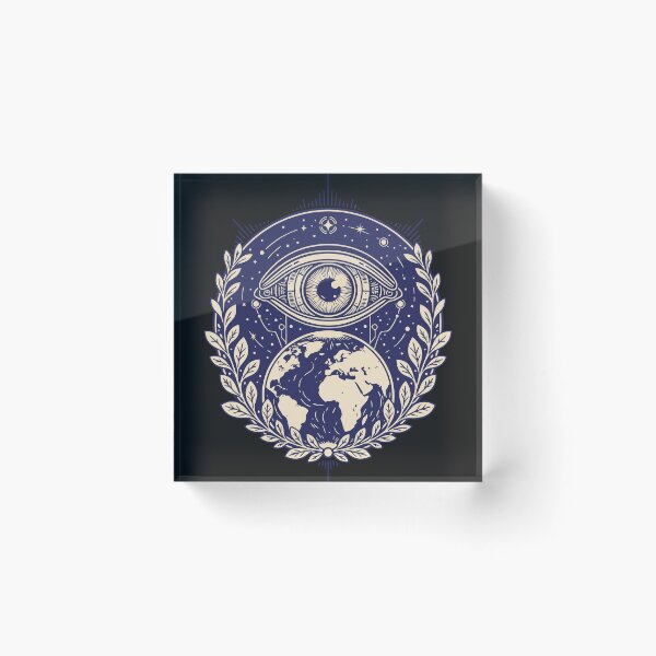 Item preview, All Seeing Eye Cosmic Earth Vintage Occult Mystical Art designed and sold by Cipher & Soul.