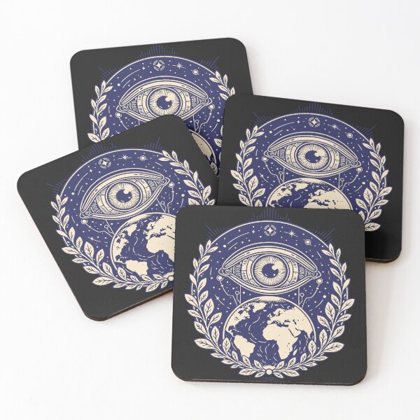 Item preview, All Seeing Eye Cosmic Earth Vintage Occult Mystical Art designed and sold by Cipher & Soul.