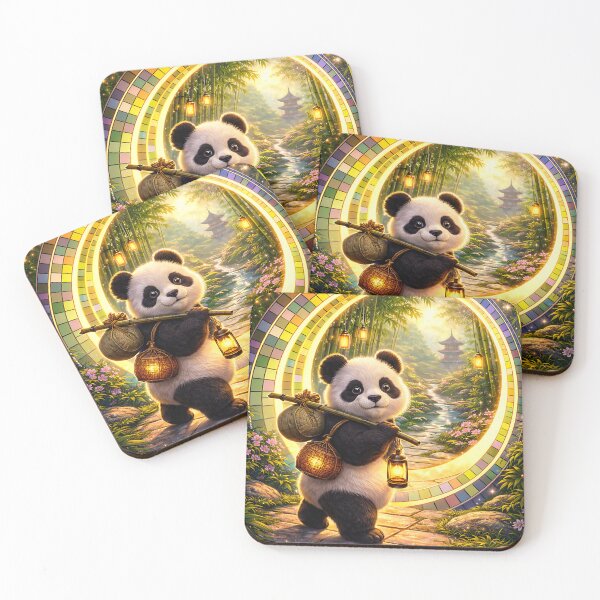 Item preview, Adventure Panda Portal Journey – Cute Fantasy Bamboo Japan Animal Art Print designed and sold by Digital Culture Studio.