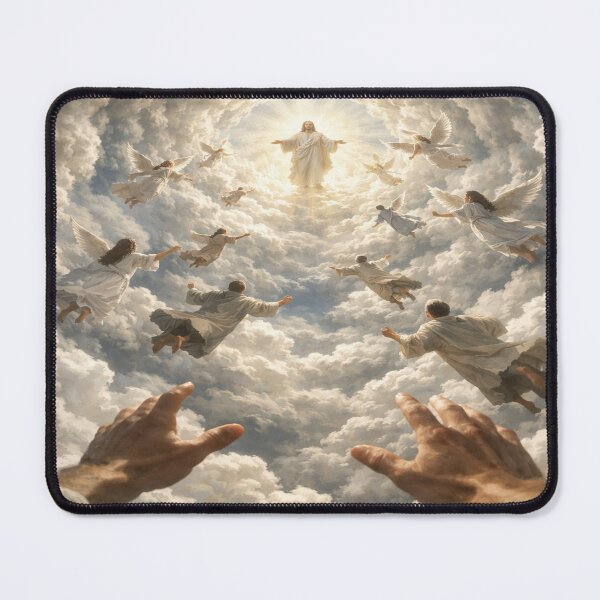 Item preview, Rapture of Jesus Wall Art, Second Coming Christ, Heaven Ascension Scene, Christian Faith Artwork, Angels in Clouds Christian Print designed and sold by FaithDesigns89.