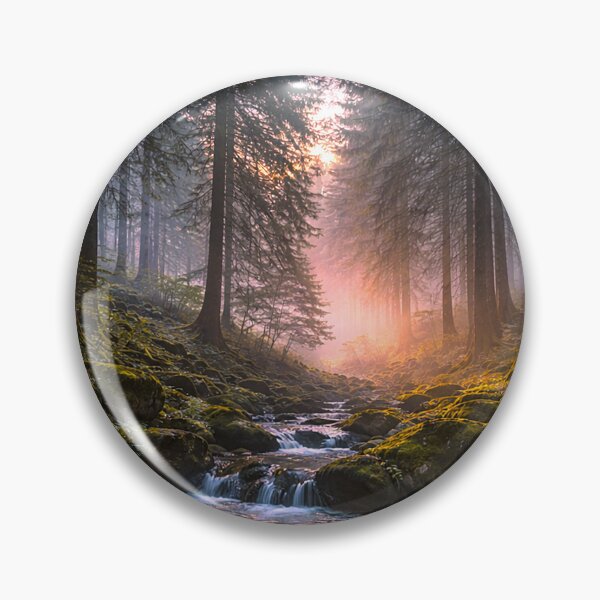 Item preview, Misty Sunlit Balkan Forest Stream designed and sold by IntelliMindDesigns.
