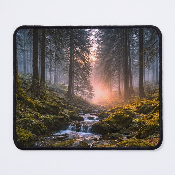 Item preview, Misty Sunlit Balkan Forest Stream designed and sold by IntelliMindDesigns.