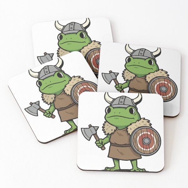 Item preview, Viking Warrior Frog with Axe and Shield Illustration designed and sold by Floomart.