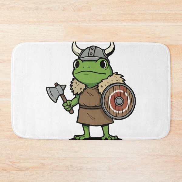 Item preview, Viking Warrior Frog with Axe and Shield Illustration designed and sold by Floomart.