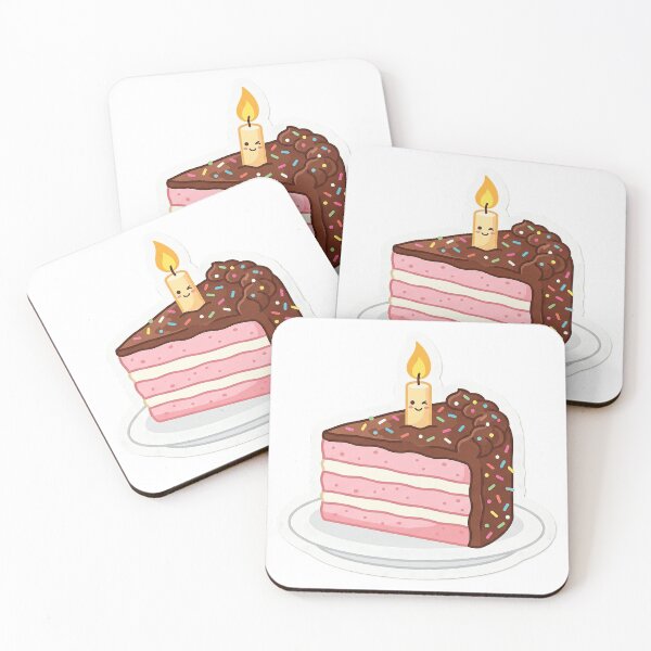 Item preview, Kawaii Strawberry Cake Slice - Cute Birthday Dessert Sticker designed and sold by SohibArt.