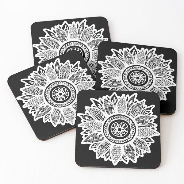 Item preview, Swirl and Wave Zentangle Sunflower Mandala designed and sold by BetOova.
