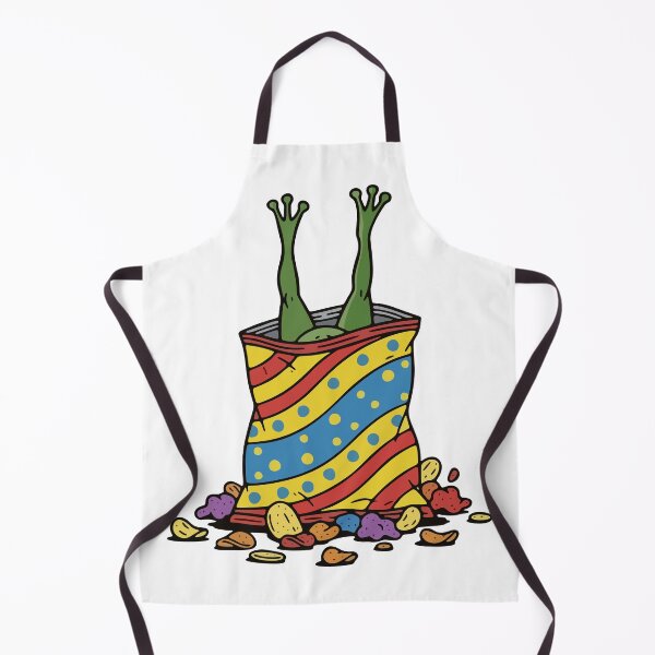 Item preview, Funny Frog Diving into Potato Chip Bag Illustration designed and sold by Floomart.