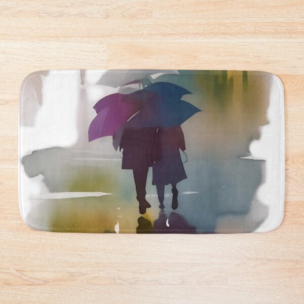 Item preview, Rainy City Romance Watercolor Silhouette designed and sold by Serene Strokes Art.