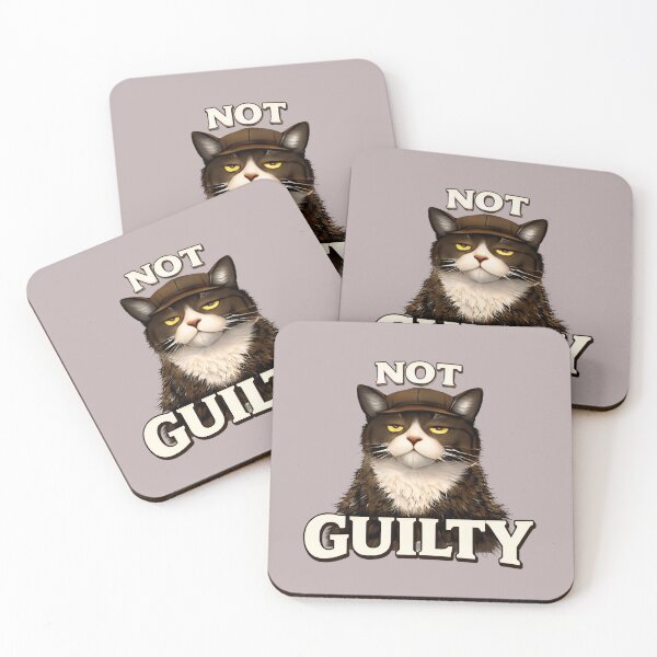 Item preview, Not Guilty T-Shirt - Funny Sarcastic Cat Shirt/Attitude Cat Tee/Domestic Cat Chaos/Minimalist Cat Humour/Cat Lover Gift  designed and sold by Halejo68.