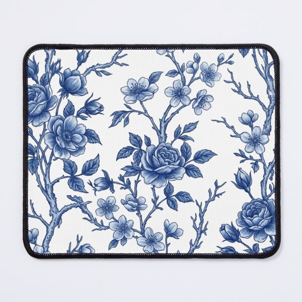 Item preview, Vintage Chinoiserie Blue and White Toile Floral Pattern designed and sold by BLUESKY11a.