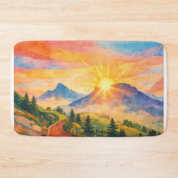 Item preview, Humbling Sunrise over Swiss Alps Panorama, Mixed Media Digital Collage designed and sold by SWSandraWechner.
