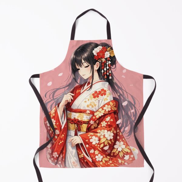 Item preview, Cherry Blossom Kimono Anime Girl - Japanese Traditional Art | Digital Illustration designed and sold by NeonKawaiiCo.