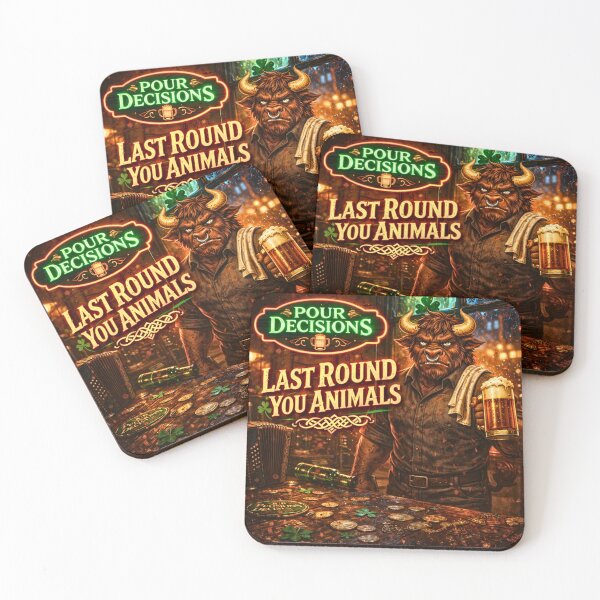 Item preview, Last Round You Animals — Pour Decisions Muggs McGrunt Art designed and sold by A Sinister Sly.