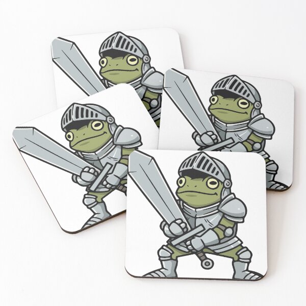 Item preview, Medieval Knight Frog with Sword and Armor Illustration designed and sold by Floomart.