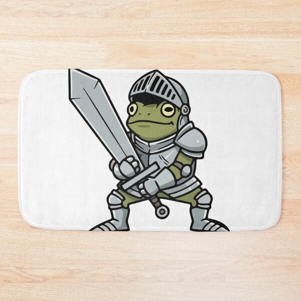 Item preview, Medieval Knight Frog with Sword and Armor Illustration designed and sold by Floomart.