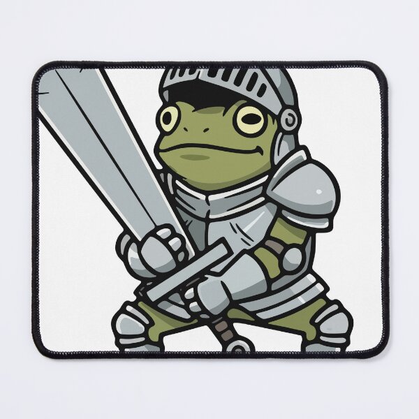 Item preview, Medieval Knight Frog with Sword and Armor Illustration designed and sold by Floomart.