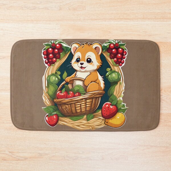 Item preview, Cute Cartoon Squirrel in Overflowing Fruit Basket designed and sold by CASASIS_MERCH.