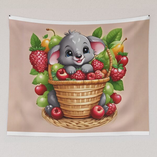 Item preview, Adorable Baby Koala Peeking from Berry Basket designed and sold by CASASIS_MERCH.