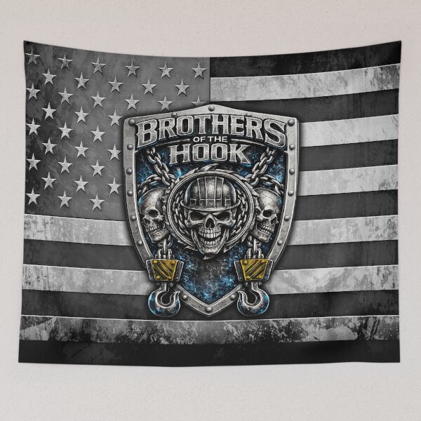 Item preview, Brothers of the Hook – Rigger Skull Crane Operator American Flag Design designed and sold by artistwill.