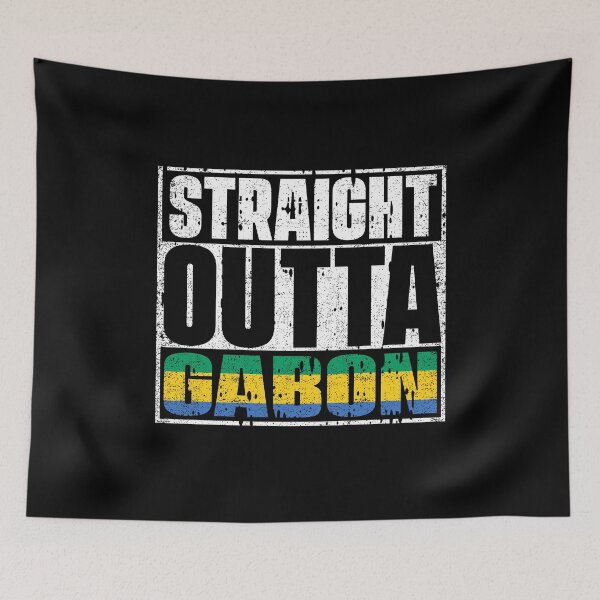 Item preview, Straight Outta Gabon Flag designed and sold by CosmoKitsch.