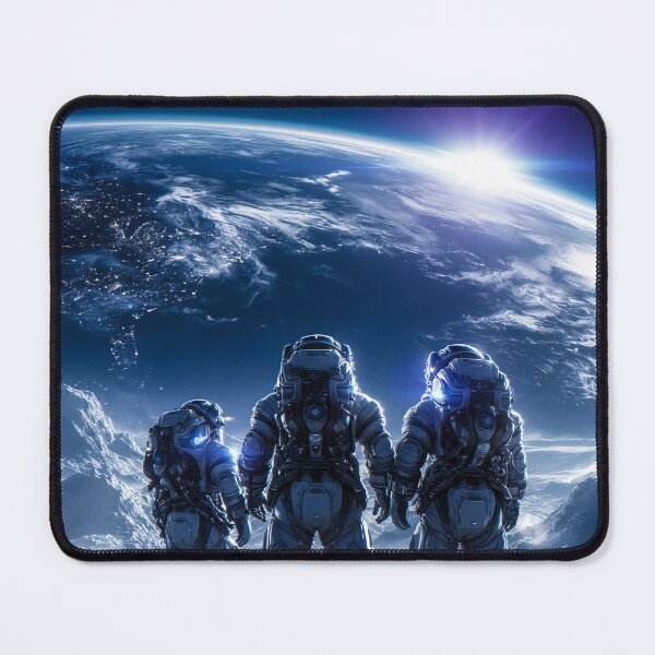 Item preview, Astronauts Standing on Alien World Facing Earthrise Sci fi Art fot Mens designed and sold by lematworks.