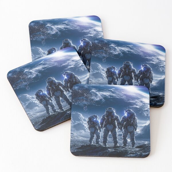 Item preview, Astronauts Standing on Alien World Facing Earthrise Sci fi Art fot Mens designed and sold by lematworks.