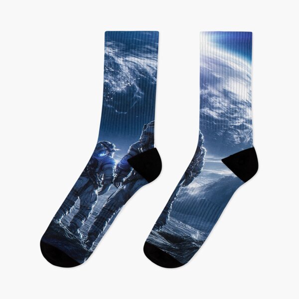Item preview, Astronauts Standing on Alien World Facing Earthrise Sci fi Art fot Mens designed and sold by lematworks.