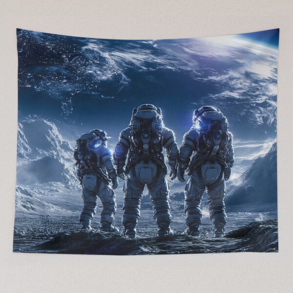 Item preview, Astronauts Standing on Alien World Facing Earthrise Sci fi Art fot Mens designed and sold by lematworks.