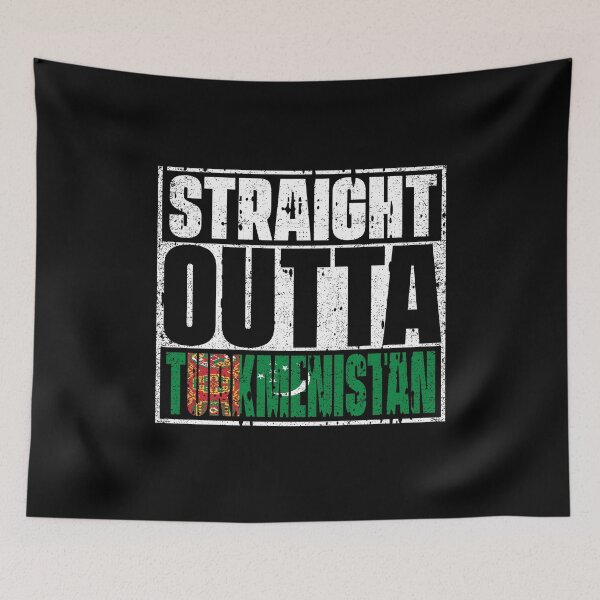 Item preview, Straight Outta Turkmenistan Flag designed and sold by CosmoKitsch.
