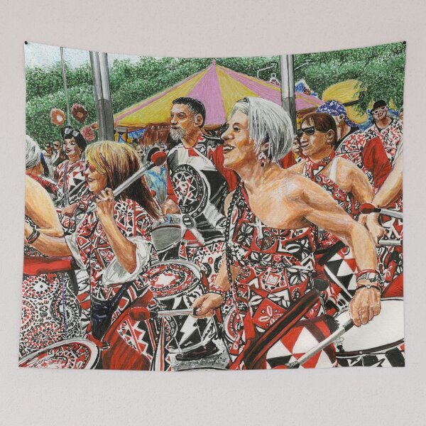 Item preview, Batala Mersey Drummers Parade at Northwich Pina Colada Festival designed and sold by LymphomaLass.