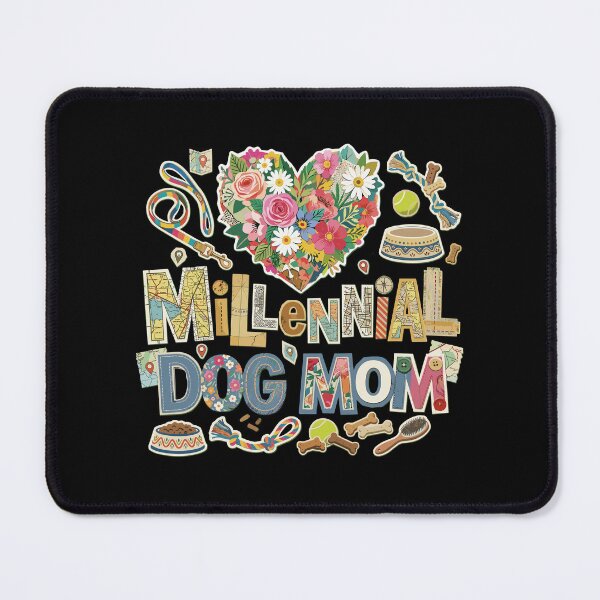Item preview, Millennial Dog Mom Floral Heart Design designed and sold by Betsytiptoe.