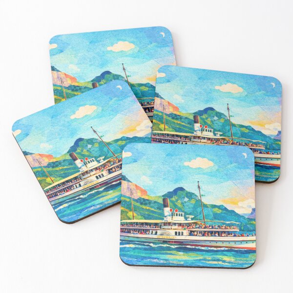 Item preview, Historic Steamship on Lake Lucerne, Mixed Media Digital Collage designed and sold by SWSandraWechner.