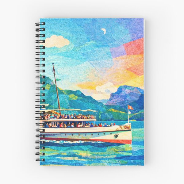 Item preview, Historic Steamship on Lake Lucerne, Mixed Media Digital Collage designed and sold by SWSandraWechner.