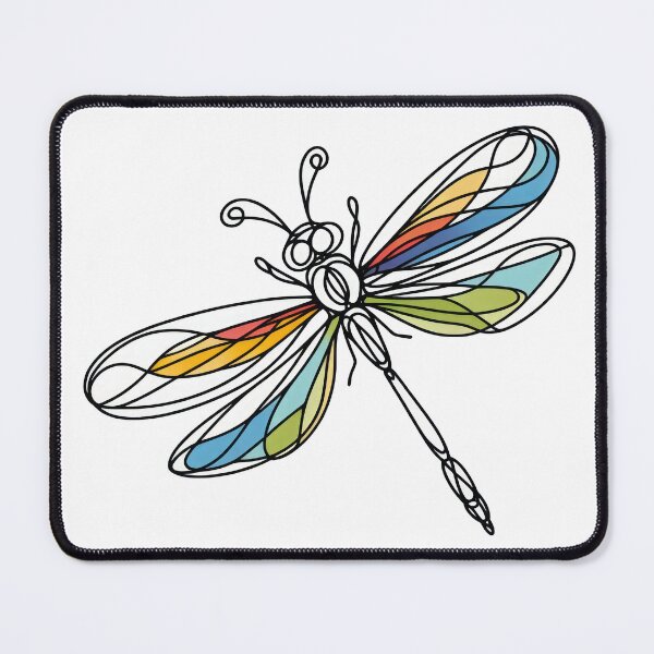 Item preview, Colorful Dragonfly Line Art – Stained Glass Style Illustration designed and sold by SoulTreasures.