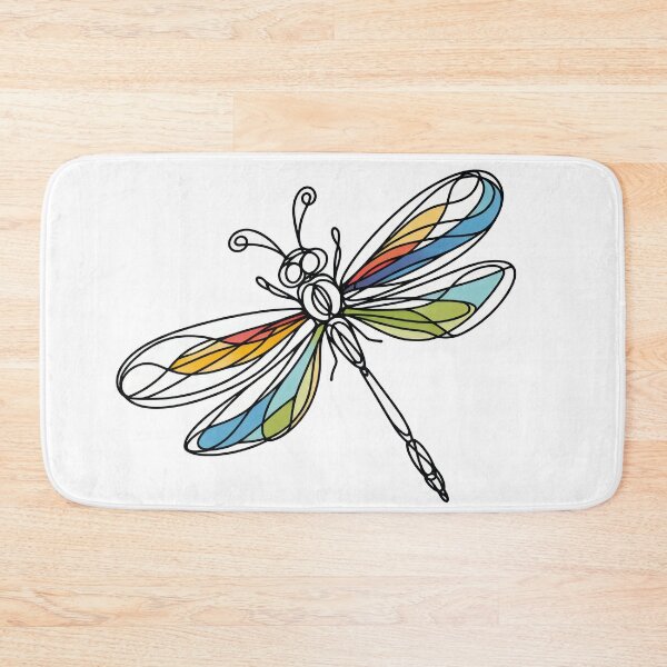 Item preview, Colorful Dragonfly Line Art – Stained Glass Style Illustration designed and sold by SoulTreasures.