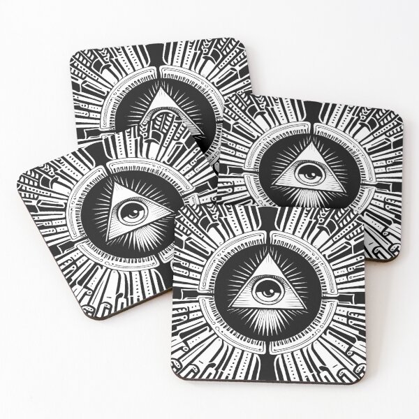 Item preview, All-Seeing Eye Mechanical Mandala Circle — Sacred Geometry Occult Art designed and sold by Arcanum Visus.