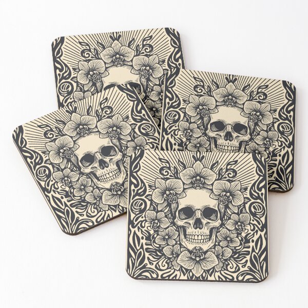 Item preview, Vintage Gothic Floral Skull Dark Academia Botanical Art designed and sold by Cipher & Soul.