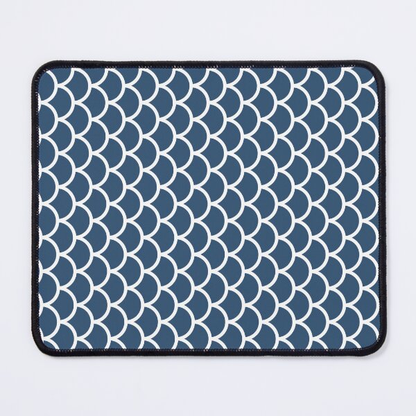 Item preview, Denim And White Fish Scales Pattern designed and sold by pattern-archive.