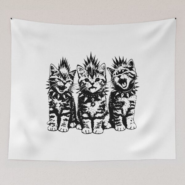 Item preview, Punk Rock Kittens Heavy Metal Mohawk Alternative Cat Lover designed and sold by gunaone-design.