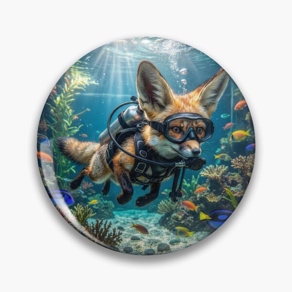 Item preview, Fennec Fox Scuba Dives in Aquarium designed and sold by Tridentulus.